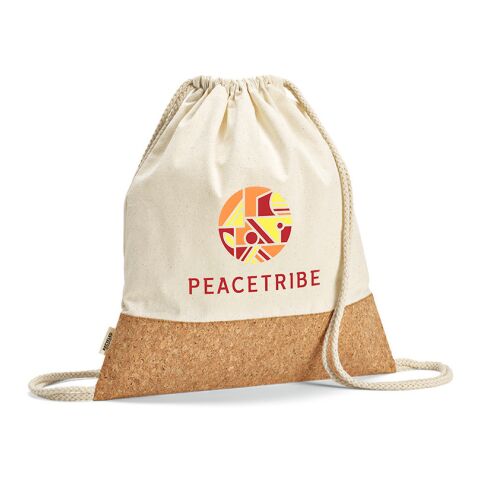 Orizaba Kordelzugbeutel aus recycelter Baumwolle (180 g/m²) und Kork Natur | ohne Werbeanbringung | Nicht verfügbar | Nicht verfügbar | Nicht verfügbar