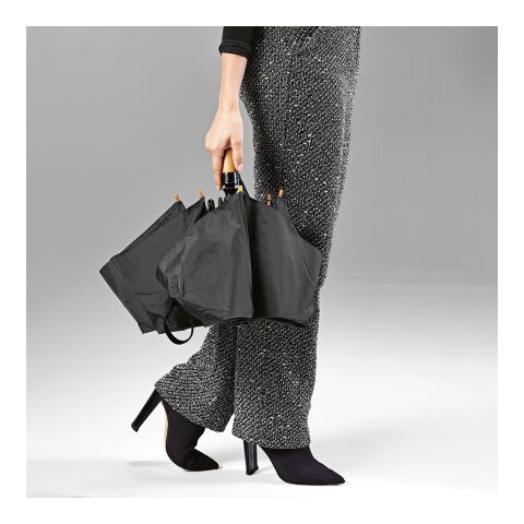 Jackson  27"Taschenschirm aus rPET. Automatische Öffnung/Schließung Schwarz | ohne Werbeanbringung | Nicht verfügbar | Nicht verfügbar | Nicht verfügbar