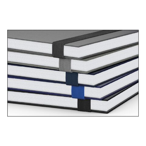 Notizbuch Visco-Book Buchleinen-Hardcover farbig A5 Dunkelblau | DIN A5 | ohne Werbeanbringung | Silberprägung inkl. | Hochweiß/Punktraster