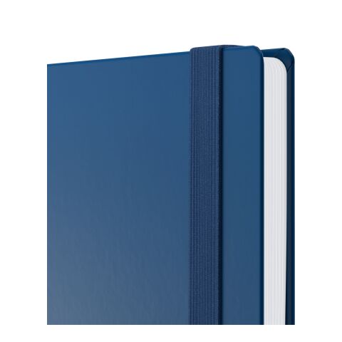 Notizbuch Hardcover Easy-Book Vollkaro Gummiband schmal A5 Dunkelblau | DIN A5 | ohne Werbeanbringung | Prägung schwarz-glänzend inkl.