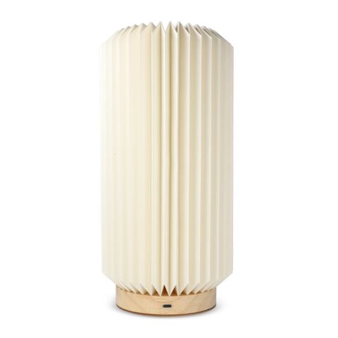 Coollux faltbare Papier-LED-Lampe Aurora Tall auf Holzsockel, 32cm Natur | ohne Werbeanbringung | Nicht verfügbar | Nicht verfügbar