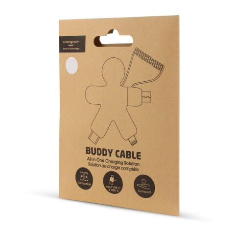 2064 | Xoopar Buddy Eco GRS Charging Cable Weiss | ohne Werbeanbringung | Nicht verfügbar | Nicht verfügbar | Nicht verfügbar