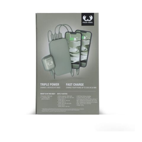 2PB18100 | Fresh 'n Rebel Powerbank 18000mAh USB-C Fast Charging 20W Dried Green | ohne Werbeanbringung | Nicht verfügbar | Nicht verfügbar
