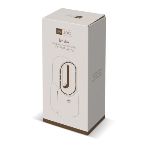 inSideOut Brislux – Rotorloser Softwind-Ventilator mit LED-Licht Beige