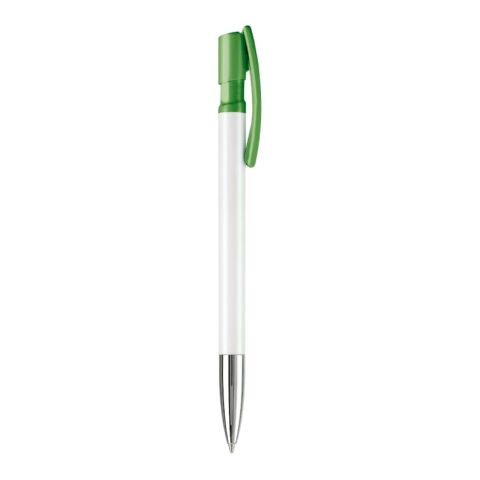 Kugelschreiber Nash Hardcolour mit Metallspitze Weiss-Grün | 1-farbiger Tampondruck | Clip | 30 mm x 5 mm | Nicht verfügbar