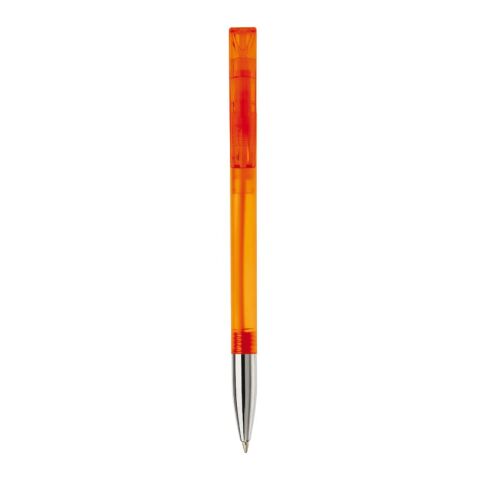 Kugelschreiber Nash Transparent mit Metallspitze Orange-Orange | 1-farbiger Siebdruck | 90° vom Clip | 42 mm x 25 mm | Nicht verfügbar