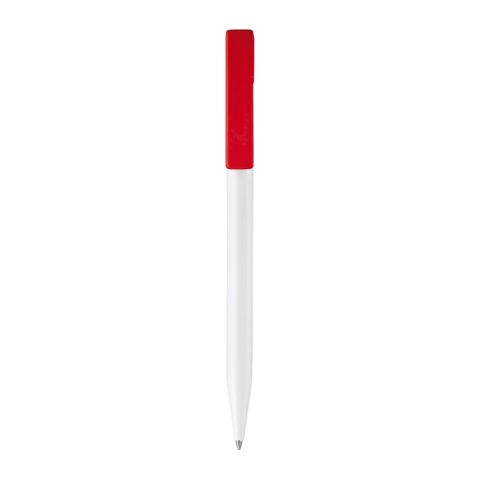 Kugelschreiber Nash Hardcolour Weiss-Rot Weiß | 1-farbiger Siebdruck | 90° vom Clip | 45 mm x 25 mm | Nicht verfügbar