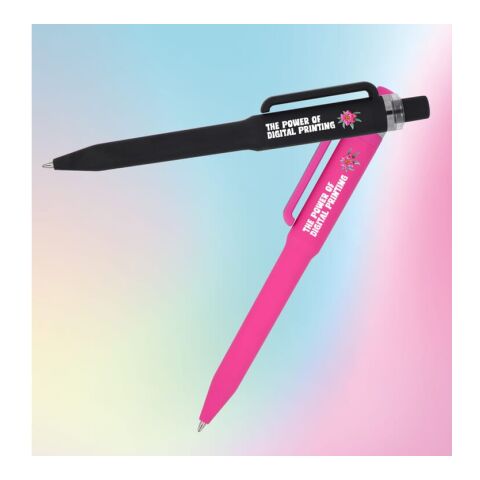Ozzy-Stift mit Soft-Touch Schwarz | 3D Digitaldruck | Clip | 37 mm x 6 mm