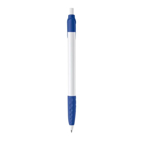 Kugelschreiber Cosmo Grip HC Weiss-Königsblau | 1-farbiger Siebdruck | in Verlängerung vom Clip | 33 mm x 25 mm | Nicht verfügbar