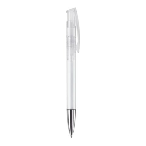Kugelschreiber Avalon Transparent mit Metallspitze Weiss-Weiss
