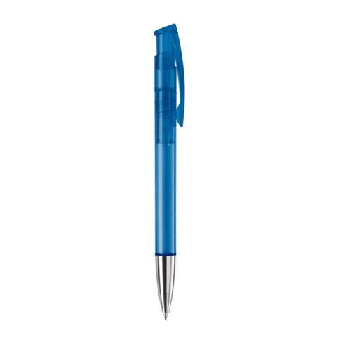 Kugelschreiber Avalon Transparent mit Metallspitze Blau Weiss-Blau Weiss | 1-farbiger Siebdruck | 90° vom Clip | 50 mm x 25 mm | Nicht verfügbar
