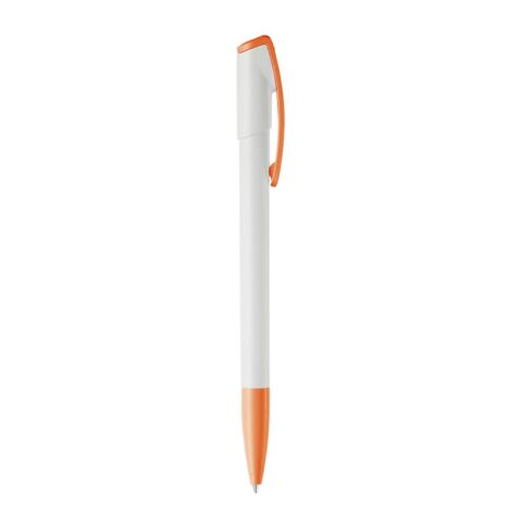 Kugelschreiber Deniro Hardcolour Weiss-Orange | 1-farbiger Tampondruck | Clip | 30 mm x 7 mm | Nicht verfügbar