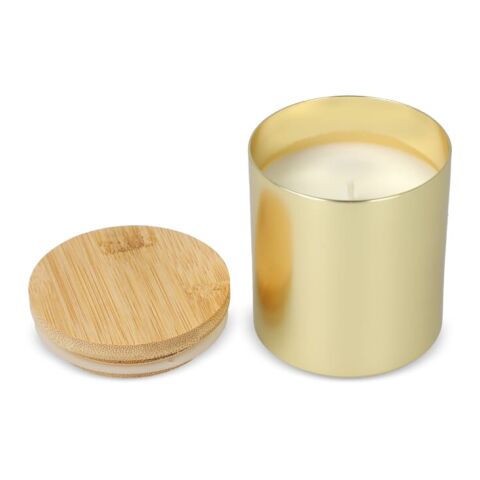 Bhakti-Duftkerze auf pflanzlicher Basis in recyceltem Aluminiumgefäß Gold | ohne Werbeanbringung | Nicht verfügbar | Nicht verfügbar