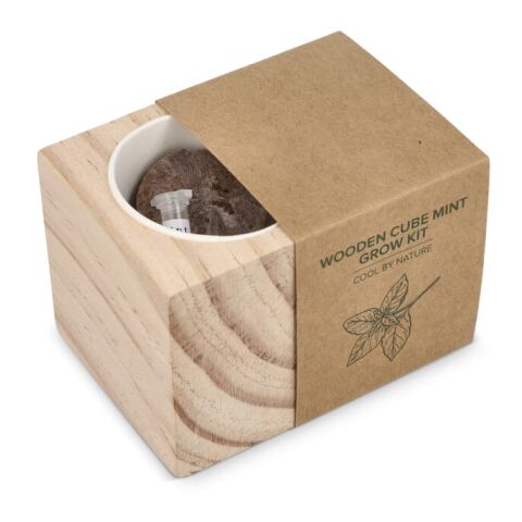 FSC-Holzpflanzgefäß-Set – Mint Natur