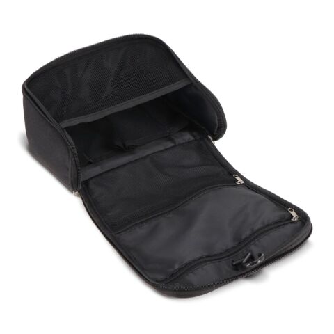 rPET 300D Kora Reise-Kulturbeutel schwarz | ohne Werbeanbringung | Nicht verfügbar | Nicht verfügbar