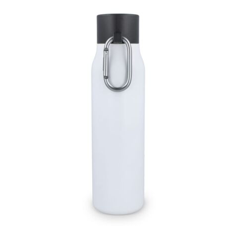 Karabiner mattierte Isolierflasche 600 ml Weiss | ohne Werbeanbringung | Nicht verfügbar | Nicht verfügbar