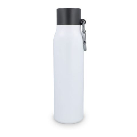 Karabiner mattierte Isolierflasche 600 ml Weiss | ohne Werbeanbringung | Nicht verfügbar | Nicht verfügbar