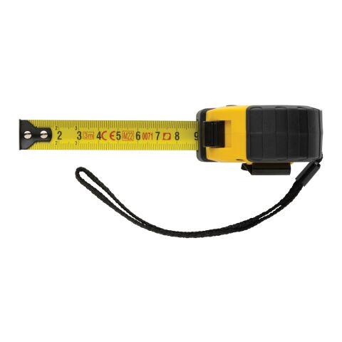 3m/16mm Maßband mit Stop-Taste aus RCS recycelt. Kunststoff gelb-schwarz | ohne Werbeanbringung | Nicht verfügbar | Nicht verfügbar
