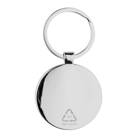 Schlüsselanhänger aus RCS rec. Zinklegierung mit Bambus silber-braun | ohne Werbeanbringung | Nicht verfügbar | Nicht verfügbar