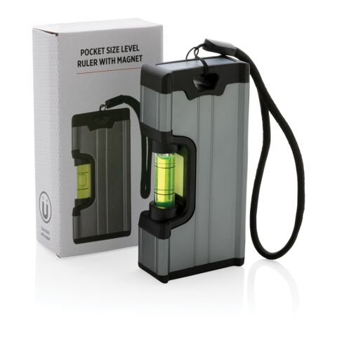 Wasserwaage im Taschenformat mit Magnet grau | ohne Werbeanbringung | Nicht verfügbar | Nicht verfügbar