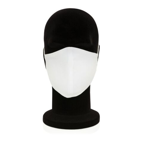 Wiederverwendbare 2-lagige Baumwoll-Gesichtsmaske weiß | ohne Werbeanbringung | Nicht verfügbar | Nicht verfügbar