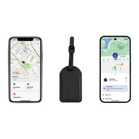 Globefind Dual RCS Gepäckanhänger mit weltweiter Ortung schwarz | ohne Werbeanbringung | Nicht verfügbar | Nicht verfügbar