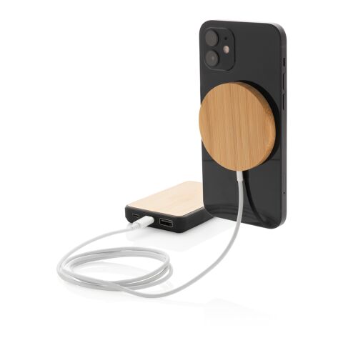 10W Bambus magnetischer Wireless Charger braun | ohne Werbeanbringung | Nicht verfügbar | Nicht verfügbar