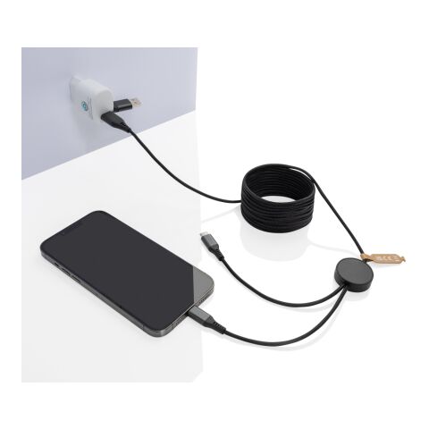 Terra 3 Meter 4-in-1-Kabel aus RCS recyceltem PET grau | ohne Werbeanbringung | Nicht verfügbar | Nicht verfügbar