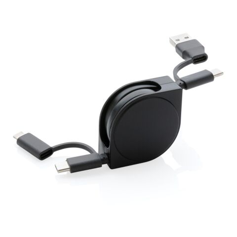 6-in-1 Kabel aus TPE und RCS Standard recyceltem Kunststoff schwarz | ohne Werbeanbringung | Nicht verfügbar | Nicht verfügbar