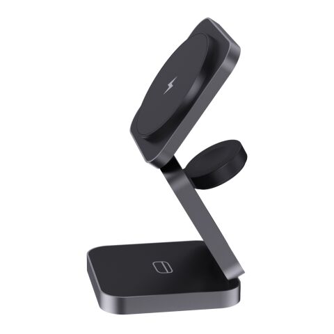 Terra faltbares 3-in-1 15W Charger aus RCS rec. Aluminium grau | ohne Werbeanbringung | Nicht verfügbar | Nicht verfügbar