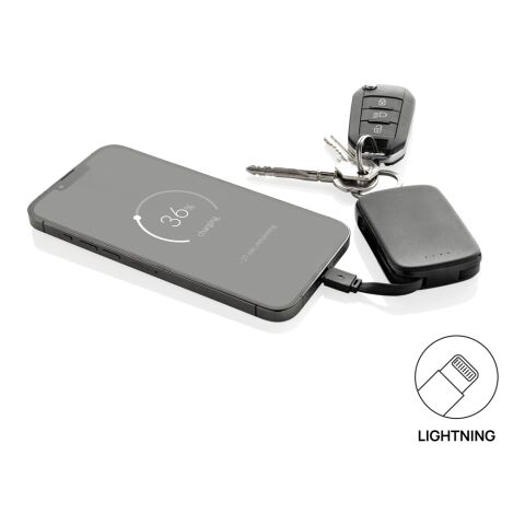 Nexo RCS Key-Chain-Powerbank 2.000mAh mit integr. Kabeln schwarz | ohne Werbeanbringung | Nicht verfügbar | Nicht verfügbar