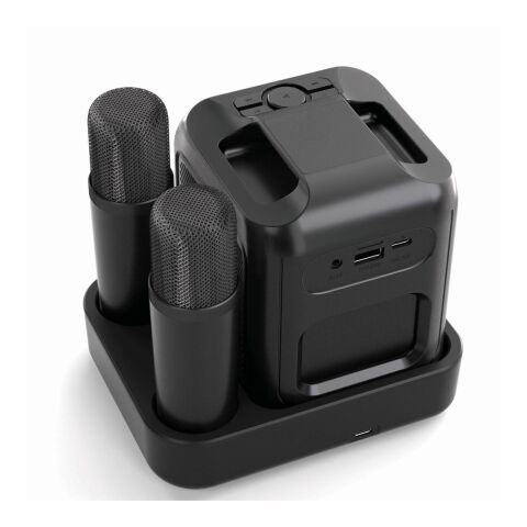 Singvibe Karaoke-Set mit Doppelmikrofon aus RCS rec. ABS schwarz | ohne Werbeanbringung | Nicht verfügbar | Nicht verfügbar