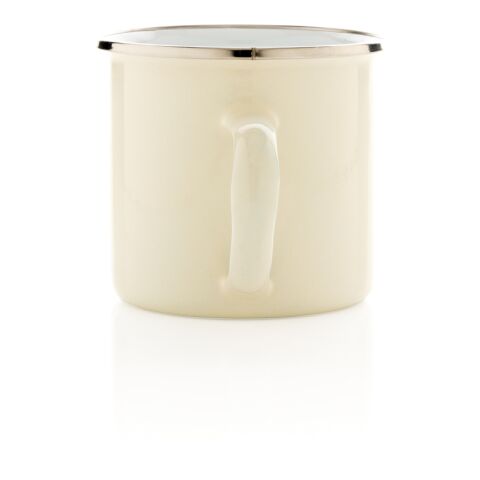 Vintage Emaille Becher weiß | ohne Werbeanbringung | Nicht verfügbar | Nicht verfügbar