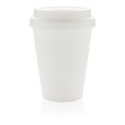 Wiederverwendbarer doppelwandiger Kaffeebecher 300ml weiß | ohne Werbeanbringung | Nicht verfügbar | Nicht verfügbar