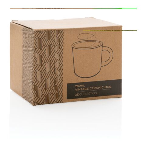 Vintage Keramiktasse weiß-weiß | ohne Werbeanbringung | Nicht verfügbar | Nicht verfügbar