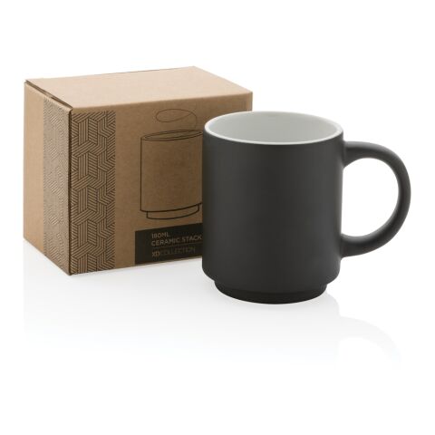 Stapelbare Keramiktasse, 180ml schwarz | ohne Werbeanbringung | Nicht verfügbar | Nicht verfügbar