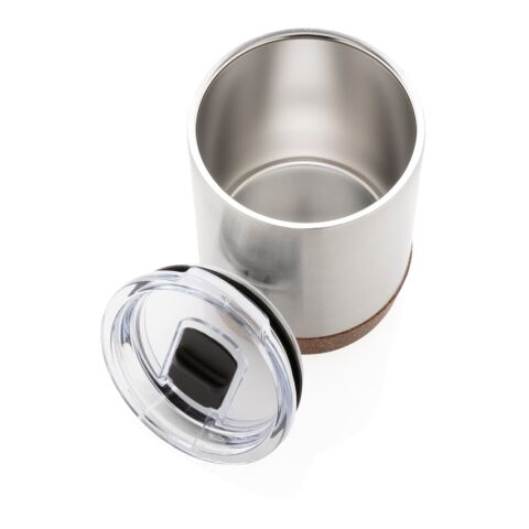 Kleine Vakuum-Kaffeetasse aus RCS rSteel &amp; Kork silber | ohne Werbeanbringung | Nicht verfügbar | Nicht verfügbar