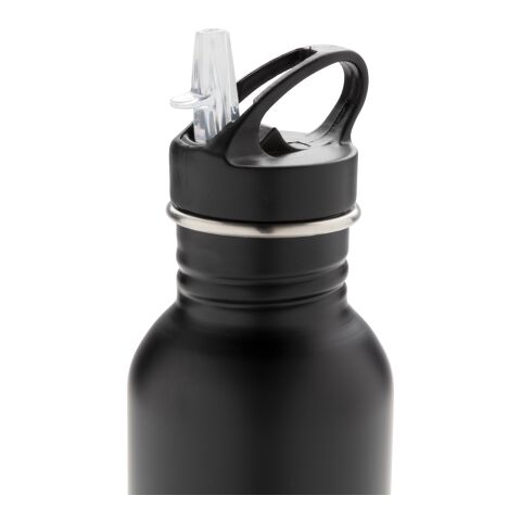 Deluxe Sportflasche aus Edelstahl schwarz | ohne Werbeanbringung | Nicht verfügbar | Nicht verfügbar | Nicht verfügbar