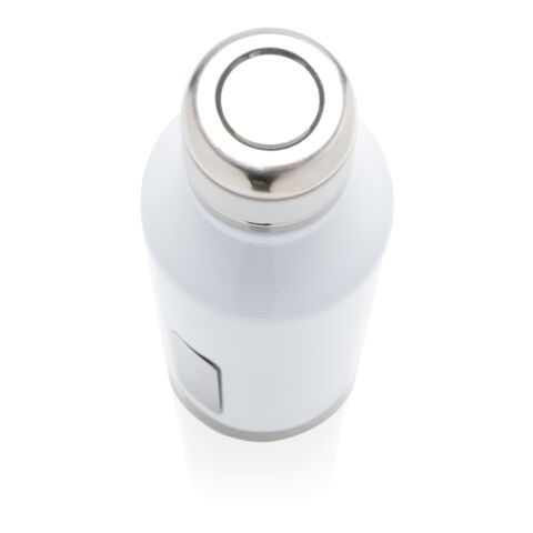 Auslaufsichere Vakuumflasche mit Logoplatte weiß | ohne Werbeanbringung | Nicht verfügbar | Nicht verfügbar | Nicht verfügbar