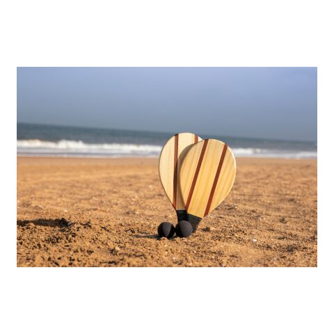 Frescobol Tennis-Set aus Holz braun | ohne Werbeanbringung | Nicht verfügbar | Nicht verfügbar