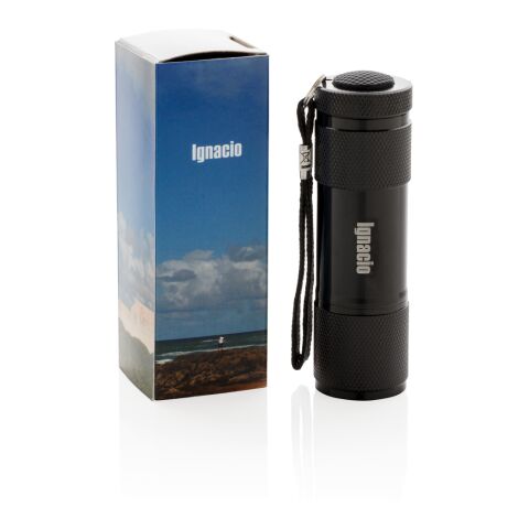 Quattro Aluminiumtaschenlampe schwarz | ohne Werbeanbringung | Nicht verfügbar | Nicht verfügbar | Nicht verfügbar