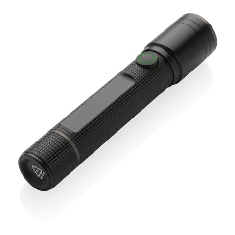 Gear X Taschenlampe aus RCS recycelt. Aluminium mit USB-Akku schwarz | ohne Werbeanbringung | Nicht verfügbar | Nicht verfügbar