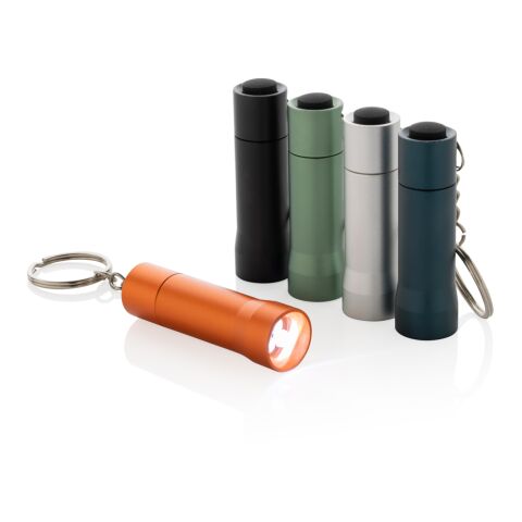 Flash Schlüsselanhänger-Taschenlampe aus RCS rec. Aluminium orange | ohne Werbeanbringung | Nicht verfügbar | Nicht verfügbar