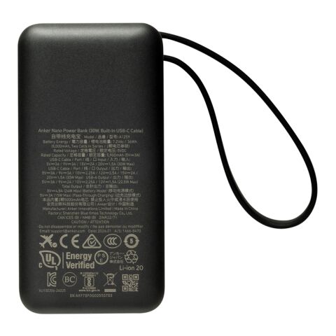 Anker Nano Powerbank 30W, mit integriertem USB-C-Kabel schwarz