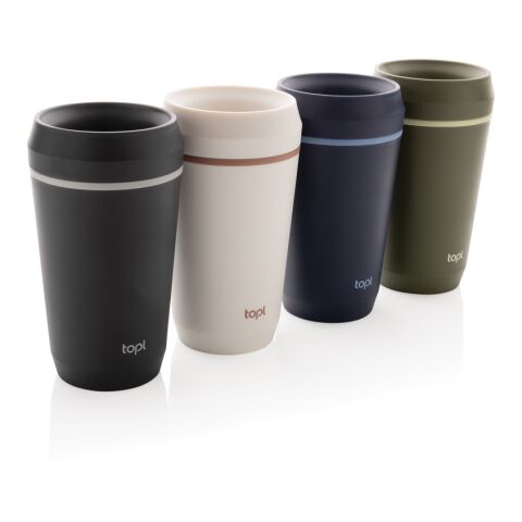 Topl-Becher aus rec. Kunststoff mit 360-Grad-Deckel 354ml navy blau | ohne Werbeanbringung | Nicht verfügbar | Nicht verfügbar