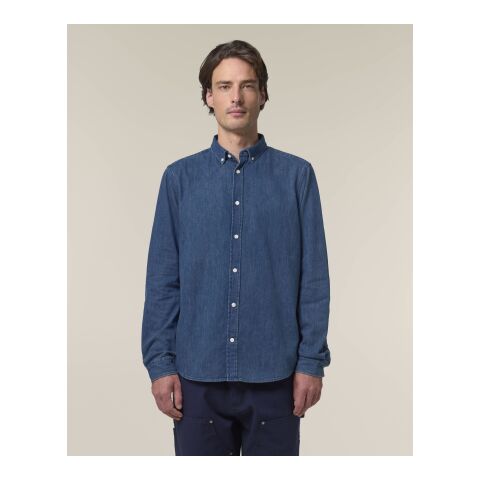 Stanley&amp;Stella - Stanley Denim Shirt Mittelblau | S | ohne Werbeanbringung