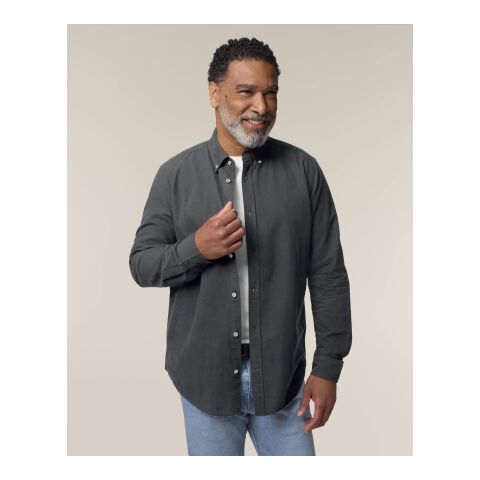 POD Stanley&amp;Stella - Stanley Oxford Shirt Anthrazit | XL | DTF Linke Brust