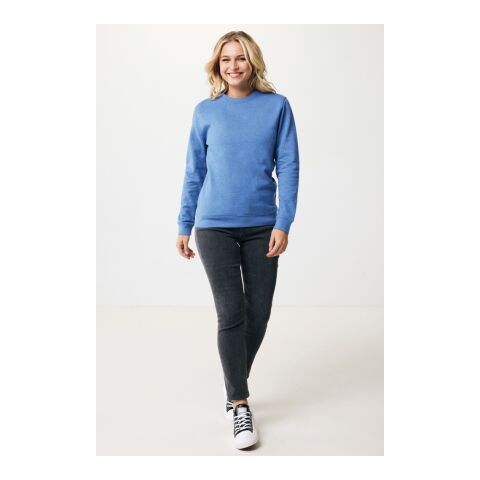 Iqoniq Denali ungefärbt. Rundhals-Sweater aus recycelter BW blau meliert | XXL | ohne Werbeanbringung | Nicht verfügbar | Nicht verfügbar | Nicht verfügbar