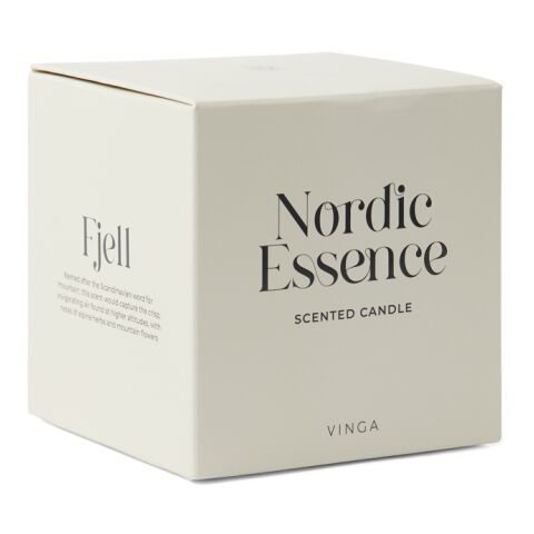 Nordic Essence Duftkerze groß weiß-dunkelbraun | ohne Werbeanbringung