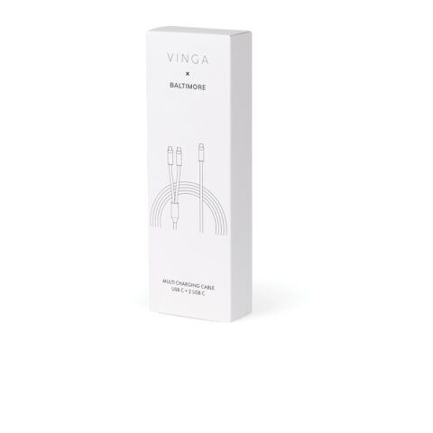 VINGA Baltimore Silikon-Multiladekabel, Type-C to 2x Type-C grau